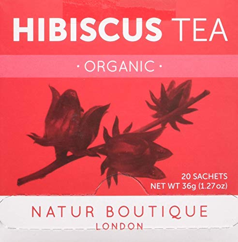 Natur Boutique Organic Hibiscus Tea Sachets 1 Pack of 20 Sachets 30 g