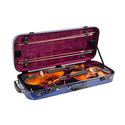 Étui violon fibre de verre Crossrock bleu marine rigide haute finition