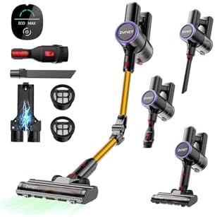 Aspiradora sin Cable Escoba S9,45KPA/550W Aspiradora Inalámbrica con Tubo Plegable y Base de Carga Mural,Luz Verde,Motor Sin Escobillas,hasta 45 Min,para Pelo de Mascotas,Suelos y Alfombras