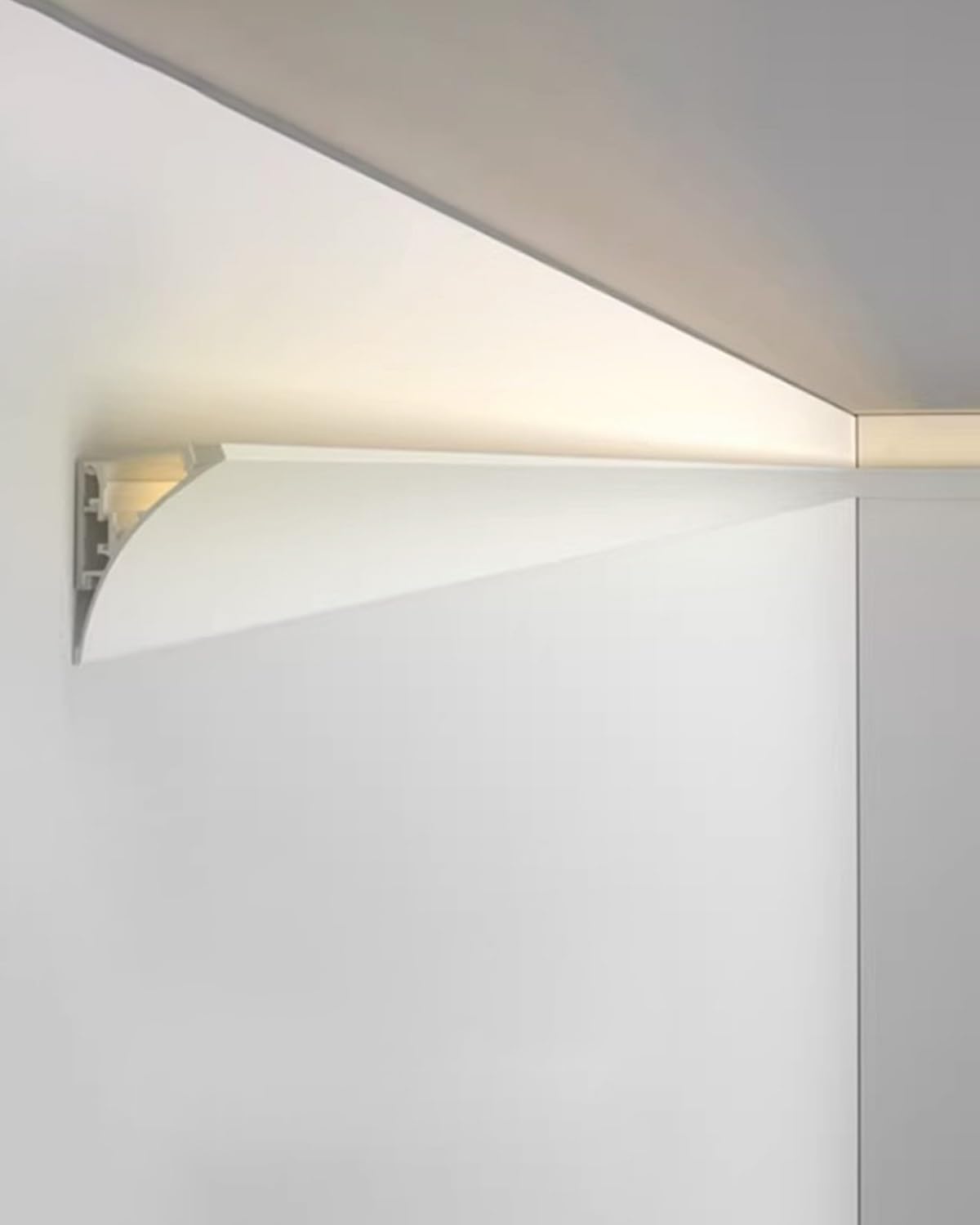 Canale luminoso a striscia LED in alluminio - Rivestimento bianco for soffitto e parete, modanatura del battiscopa, copertura della cornice for sistema di illuminazione indiretta(9m/29.5ft)