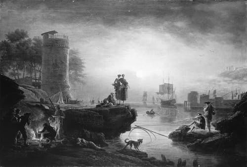 Tableaux de Claude Vernet haute définition port maritime au soleil levant