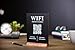 Rectangular QR Code Table Sign (WiFi) - Personalized Acrylic Scannable Internet Wifi Password Sign with Wood Stand, Home Office AirBnB Rental Properties Small Business Guest Waiting Room Guestroom