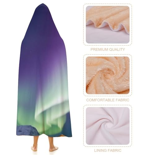 Plaid cape à capuche imprimée Aurore : couverture chaude de voyage - 4