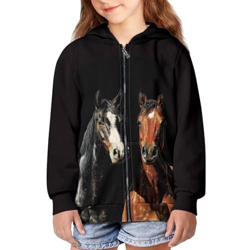 Girls Zip Up Hoodie Size 6-16 Kids Sweatshirts Casual Long Sleeve Full Zip Jacket