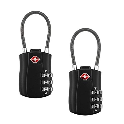 Serrure TSA contre le vol de bagage cadenas 3 chiffres noir voyage