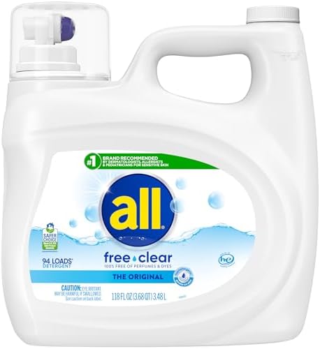Contact Dermatitis: Dealing With Itchy Skin all Liquid Laundry Detergent Free Clear, 118 Ounce, 94 Loads