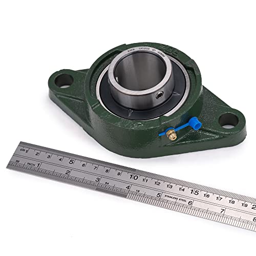 Image of XIKE 2 Pcs UCFL208 Bore 40 mm Pillow Block Flange Mounted Ball Bearings. | Solid Cast Iron Base and Self Aligning Chrome Steel Sealed Bearings