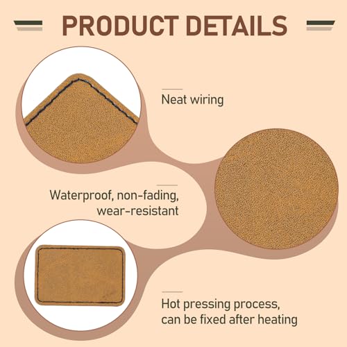 50 remendos de couro em branco, remendos de couro em branco, retângulo, remendos de couro sintético,