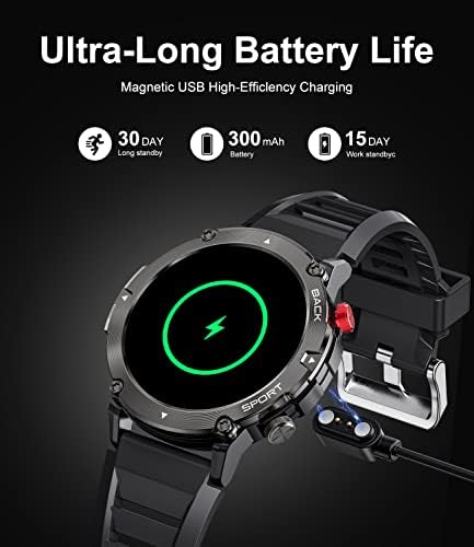 LIGE Military Smart Watch for Men Answer and Make Call, Waterproof Fitness Watch with 19 Sports Modes Heart Rate Blood Oxygen Sleep Monitor, 1.32'' Newest Tactical Smartwatch for iPhone and Android
