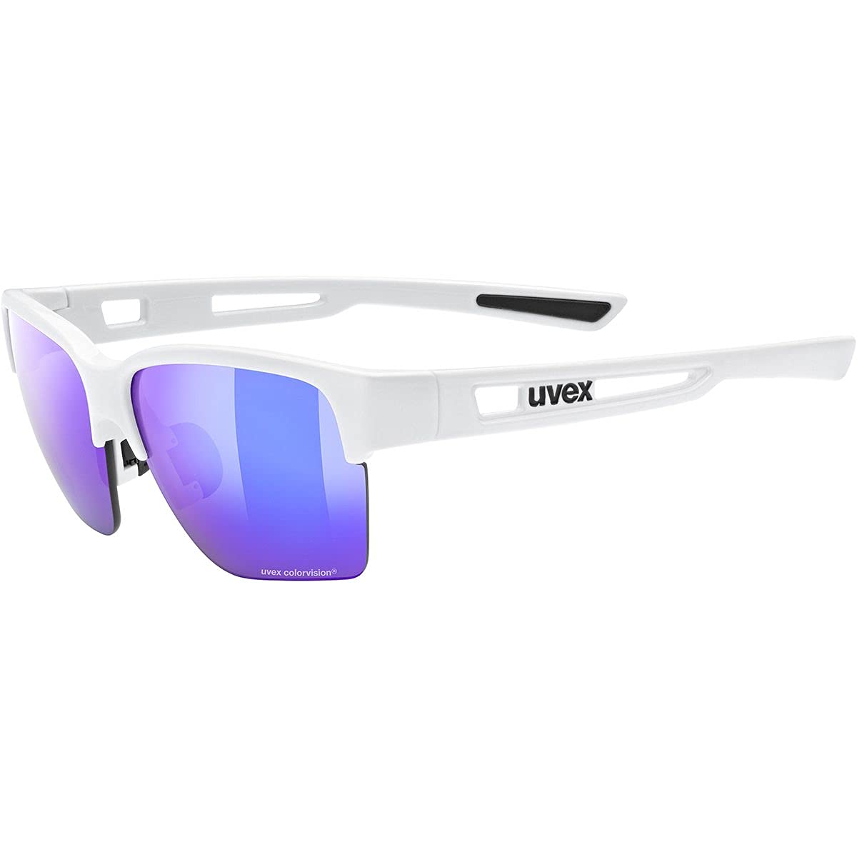 uvex Sportstyle 805 CV - Outdoor Glasses for Men and Women - Mirrored Lenses - Contrast Enhancing - White/Plasma Daily - One Size
