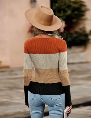 Image of Zeagoo Sweaters for Women 2026 Knit Trendy Long Sleeve Lightweight Slim Fit Pullover Cutout Tops S-XXL
