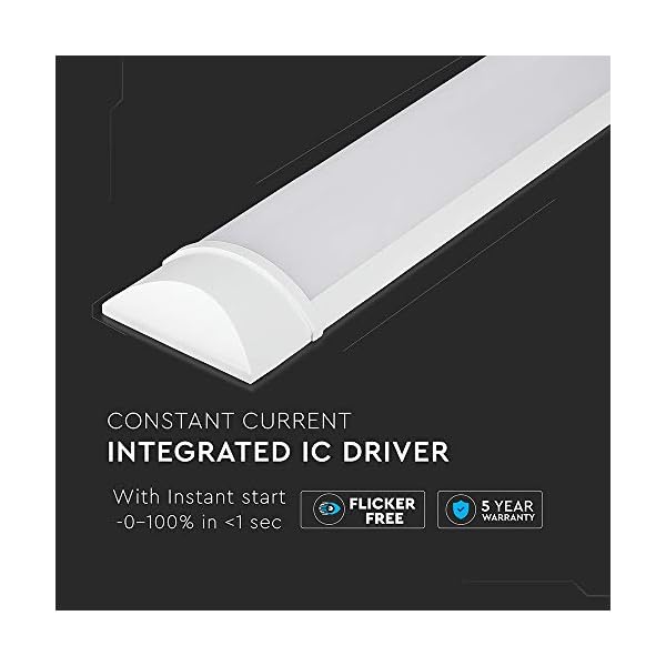 V-TAC 10W 1ft LED-Lichtleisten Integrierte Röhrenlampe 3000K Warmweiß 300x74x24mm Wand- und Deckenbeleuchtung 30000h… – Bild 4
