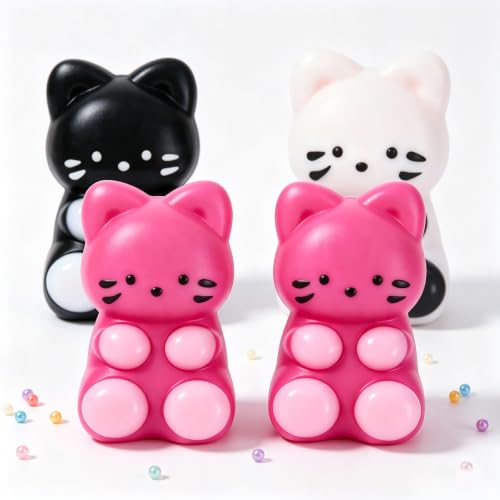 4PCS Cat Squishy Squeeze Toys, Squeeze Cat Stress Relief Toys