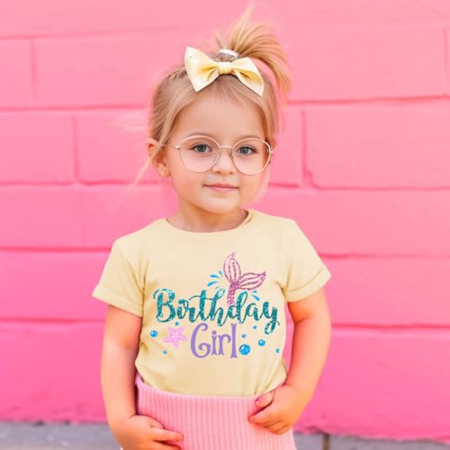 Image of Birthday Girl Shirt 2nd 3rd 4th 5th 6th 7th Girls Birthday Tshirts Cotton Short Sleeve Tee Tops Outfit