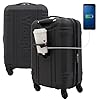 Wrangler Astral Hardside Luggage, Black, 20-Inch Carry-On