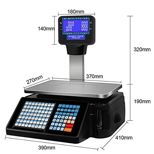 Báscula computarizada para comercio con impresora térmica 66lb miniatura 5