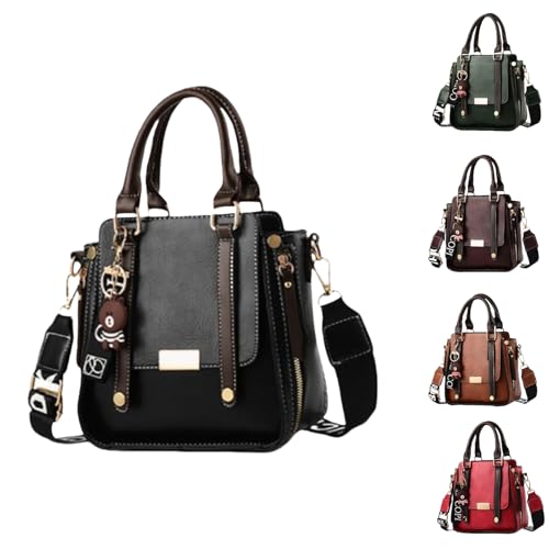 VTYFRY Crossbody Bags for Women Trendy Purse for Ladies Shoulder Sling Tote Handbags Flap Design Vintage Fashion Versatile (Black)