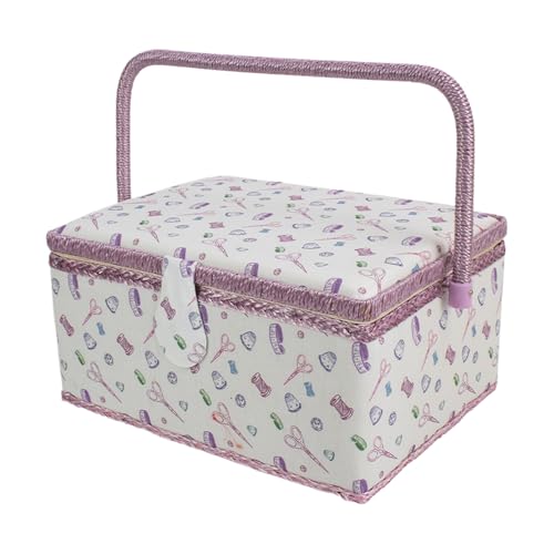 Grande Cesto da Cucito | Con Vassoio Contenitore Rimovibile |