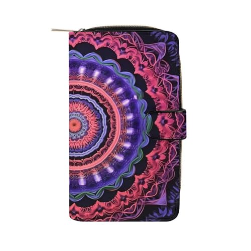 Mandala Boho Printed Wallet RFID Blocking Credit Card Holder Wallet Travel Slim Clutch Gifts for Men Women