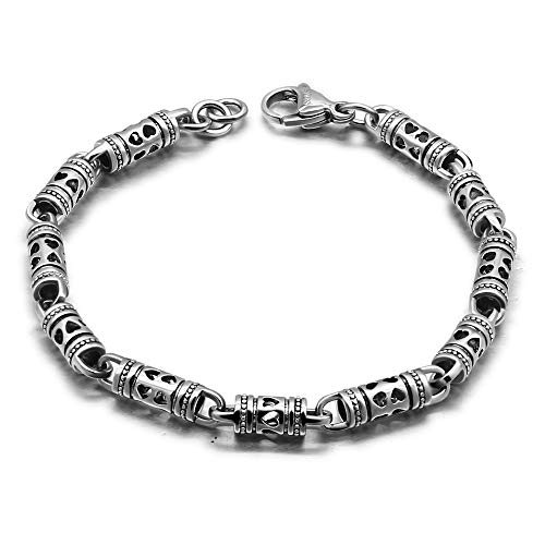 Vintage Men100% 925 Sterling Silver Bracelet Punk hip-hop male Solid pure silve 7-8 inches Chain Hand catenary Jewelry