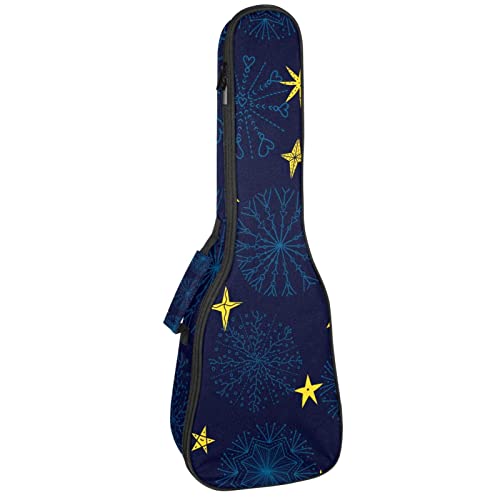 Sac ukulélé ténor étourdissant avec rembourrage épais et motif artistique flocon de neige