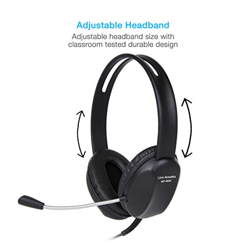 Image of Cyber Acoustics USB-A Stereo Headset (AC-4006-80) - Durable, Crisp, and Clear Communication in K-12 Classrooms or Home, Made with 60 Percent Recycled Plastic - 80 Pack