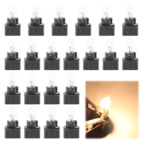 YUANFANXX Ampoule T5 Led, 20 Pieces Ampoule T5 12V 2W, Ampoule Tableau De Bord, Led Tableau de Bord Voiture, Ampoul e Compteur Voiture, L ed Tableau de Bord Wniverselle, Le d Bulb Jaune Clair