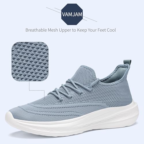 Image of VAMJAM Men's Running Shoes Slip On Walking Shoes Non Slip Lightweight Workout Breathable Gym Sneakers Fashion Mesh Sneakers