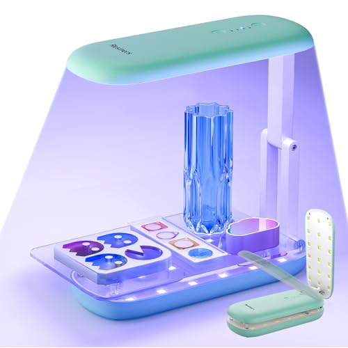 Resiners UV-Lampe für Harz, doppelseitige UV-Harzlampe, Faltbare UV-Lampe, drahtlose und akkubetriebene Schwarzlampen-Ultraviolett-LED, DIY-Kunsthandwerkszubehörwerkzeuge