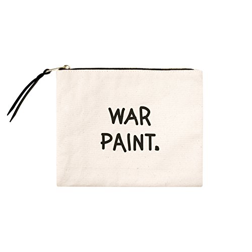 Comfyable Cotton Canvas Makeup Bag, Printed Roomy Cosmetic Pouch for Toiletries, Gadgets & Travel, Durable & Soft Clutch with Easy to Pull Zipper, Pocket for Brushes, Lipstick and Pins