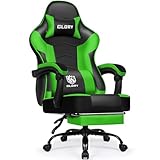 minnouat Gaming Stuhl Ergonomischer mit Fußstütze, Gaming Chair Bürostuhl 150 kg Belastbarkeit, Gamer Stuhl aus Kunstleder, Höhenverstellbarer PC Zockerstuhl für Jugendliche Erwachsene, Grün