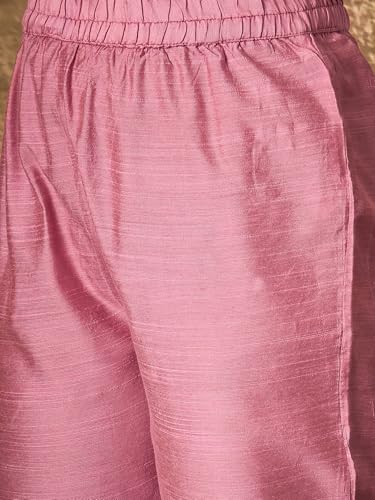 Image of Women's Silk Blend Solid Regular Kurta Set