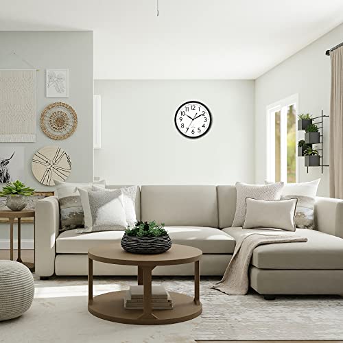 Dreamsky 10 Inches Wall Clocks Battery Operated - Silent Non-Ticking Quartz Wall Clock For Kitchen/Home Decor/Office/School/Indoor, 3D Numbers Display Easy To Read #TOP4