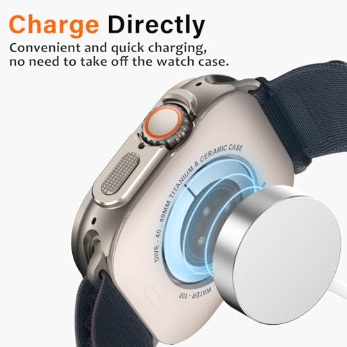 Amizee 2 in 1 メタルケース互換性がありますApple Watch Ultra 3/2/1 49mm では裏表紙, 頑丈な衝撃防止保護的バンパーカバーに対してiWatch 49mm, チタン