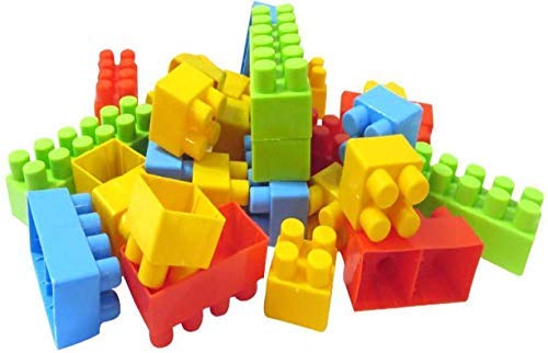 vijaya impex learning bricks educational game blocks kit toy for kids (60 pcs)- Multi color