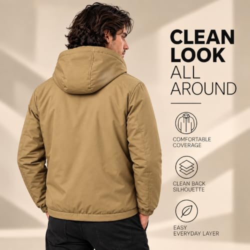 MIA FASHION Store MIA FASHION Men's Winter Hooded Jacket Khaki 2XL - Image 6