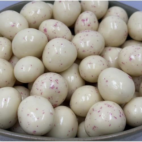 NULTHY - 250 g de frambuesas liofilizadas cubiertas de chocolate blanco y yogur | Fruta crujiente cubierta de chocolate | Snack gourmet