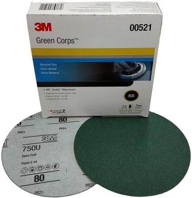 9.8 ft 3M-521 Green Corps Hookit Regalite Disc 00521, 8 Dia, 80e, 25 DiscosBx