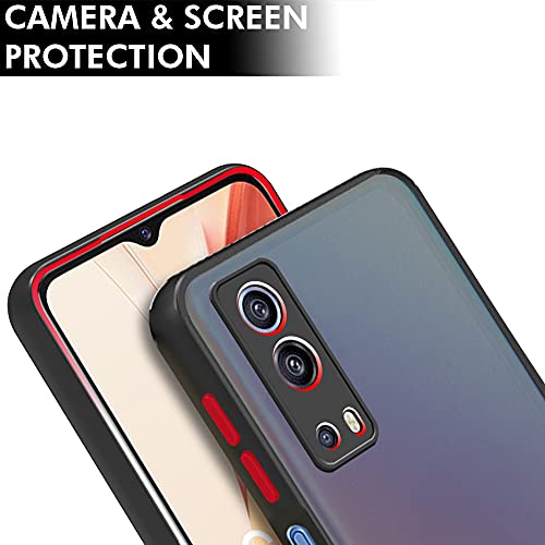 Image of TheGiftKart Translucent Hybrid Back Case Cover for iQOO Z3 5G | Smoked Matte Back | 360 Degree Protection | Protective Hard Back Case Cover for iQOO Z3 5G (TPU & PC | Black Bumper)