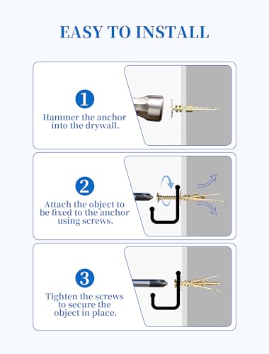 Image of 160 PCS Self Drilling Drywall Anchors with Screws Kit, Zinc Plated