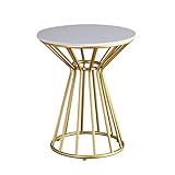 Moderner runder Couchtisch aus Marmor, A1-Qualität, Wohnzimmer-Beistelltisch mit Ablage, eleganter Sofa-Nachttisch oder Balkonergänzung, stilvolle Wohnkultur
