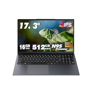 Computadoras portátiles de oficina de 17 pulgadas, procesador de 12ª generación N95 4C (3.4Ghz), 16G RAM 512G SSD, pantalla 1080P, batería de 10000mAh, tipo C (datos), WiFi, BT, RJ45