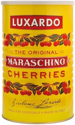 Luxardo The Original Maraschino Cherries | Gourmet Cherries | Ideal For Cocktails | Product of Italy | Approximately 890 Cherries Per Tin - 12 Lbs Can.
