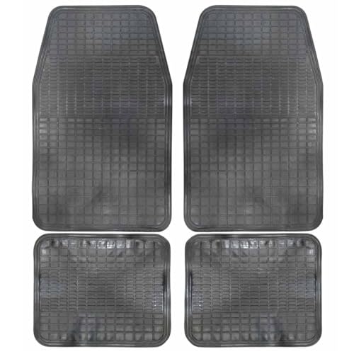 Alfombrillas de Goma Universales para Coche, Diseño Antideslizante, Alfombrilla Lavables, Alfombrillas automóvil Ajustables, Delanteras 62x40 cm, traseras 32x40 cm, Apto para Cortar