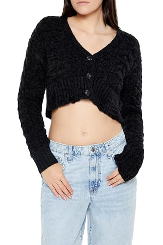 Forever 21 Women's Cable Knit Cropped Cardigan...
