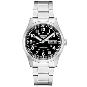 SEIKO Automatic Watch for Men – 5 Sports – Day/Date Calendar, LumiBrite Hands and Markers, and Rotating Bezel, 100m Water-Resistant