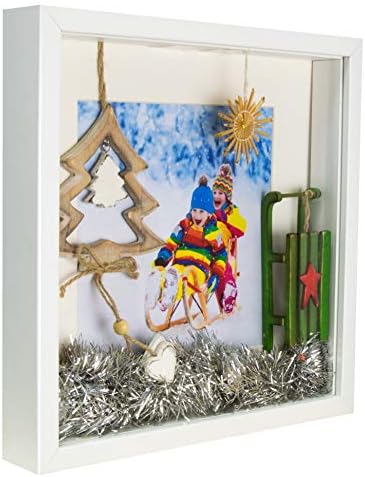 BD ART 8x10 (20 x 25 x 4.7 cm) Black Shadow Box 3D Picture Frame with Mat for 5x7 inch Photo, Glass Front