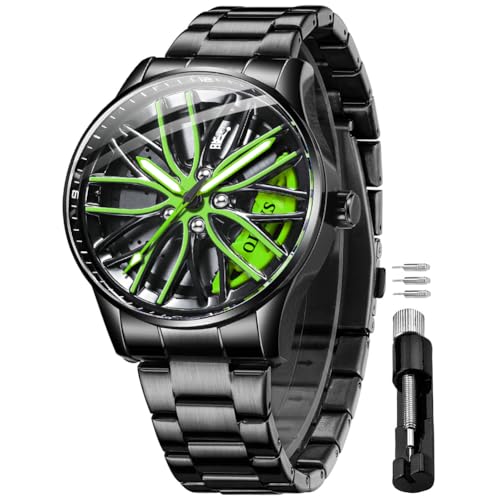 OLEVS Herrenuhren Skelettuhr Quarz Rennwagenrad Edelstahl Casual Sports Wasserdicht Leuchtend Herrenarmbanduhren OLEVS Herrenuhren Skelettuhr Quarz Rennwagenrad Edelstahl Casual Sports Wasserdicht Leuchtend Herrenarmbanduhren