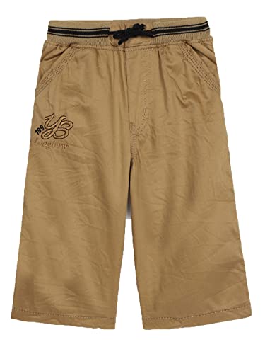 Image of ADBUCKS Boys Mid Rise Relaxed Easy Wash Chambray 3 /4th Cargos Trousers
