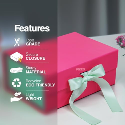 Image of RBS - Foldable Gift Box (23 X 16 X 10Cm) Decorative Gift Boxes For Packaging Empty Gift Packing Box Reusable Gift Boxes For Gifting Multipurpose Gift Box For Birthday Gifting (Flamingo Teal)
